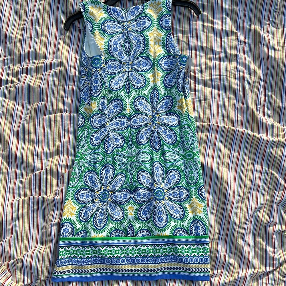 London Times Blue and Green Floral Mini Dress - Picture 6 of 7
